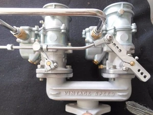 (CL-2x2-97- PROG) HOT ROD DE ENLACE PARA STROMBERG 97-48-81 DOBLE CARBS CABEZA PLANA - Imagen 1 de 1