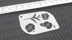 POPPY 3 pcs Different Style Poppy Flowers Poppies Airbrush Stencil Card Body - Picture 1 of 1