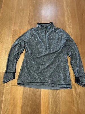 Lululemon Half Zip Sweater Mens XL Gray Black Pullover Long Sleeve Stretch - Image 1 of 4