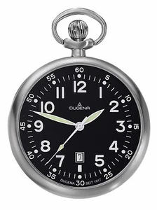 DUGENA Reloj de Bolsillo Lepine con Cadena Reloj Hombre Fecha Negro 4288289-1 - Imagen 1 de 1