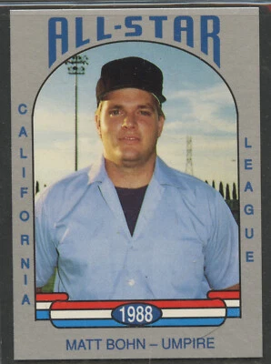 1988 California  League All-Stars #23 Matt Bohn - Umpire - Image 1 of 2