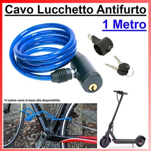Cavo Antifurto per Bici Monopattino Catena Lucchetto Bicicletta Scooter Moto mnv - Foto 1 di 1