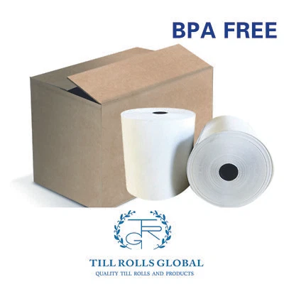 TILL ROLLS GLOBAL Thermal Paper Till Rolls 80mm x 60mm box of 20 rolls cash register machine