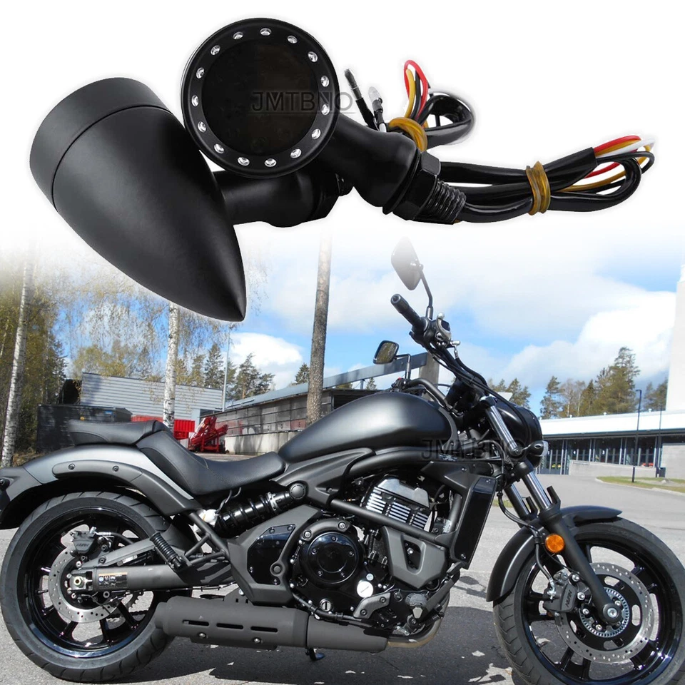 For Kawasaki Vulcan S 650 900 1500 Motorcycle LED Bullet Turn Signal Brake Light - Image 1 of 4