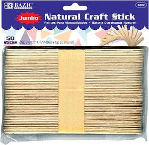 BAZIC Jumbo Craft Sticks Natral Wood, Large Size Ice Cream Popsicle Stick, Non T - Picture 1 of 7
