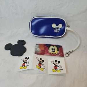 Disney Parks D-Tech Blue Mickey Mouse Small Zippered Vinyl Coin Purse Extras - Picture 1 of 11