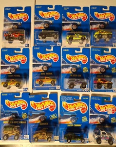 1990's Hot Wheels Blue Card LOt of 12 4x4 Trucks 131, 102 238 221 198 188 258 - Picture 1 of 6