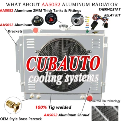 3 Row Radiator+Shroud Fan Fit 79-93 Dodge D/W 100 150 200 250 350 V8 Ramcharge - Image 1 of 4