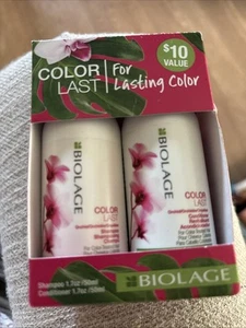 Biolage Color Last Shampoo & Conditioner Set Travel Size TSA-OK 1.7oz 50mL NEW - Picture 1 of 2
