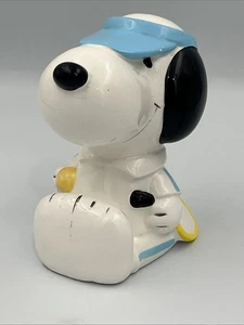 Snoopy Tennis Player Ceramic Piggy Bank 1958 1966 United Feature Syndicate - Picture 1 of 9