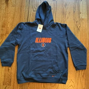NEW Nike Illinois Fighting Illini Hoodie Pullover Sweatshirt YOUTH Sz XL Navy - Picture 1 of 11