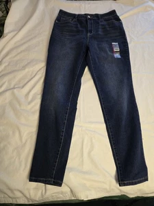 No Boundaries Womens Stretch Skinny Jeans High Rise Button Fly Size 13 Blue - Picture 1 of 11