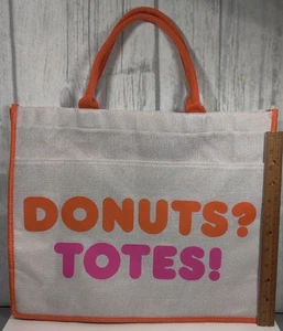 Dunkin Donuts Limited Edition 2019 Tote Beach Bag Coffee Beige 17 X 13 Inches - Picture 1 of 2