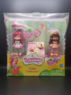 Fresa Shortcake Galleta Celebración + Mini Figura Flor de Azahar Paquete de 2 RARO Foto 1 de 4