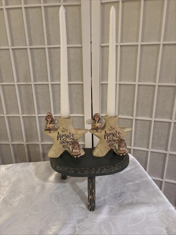 KURT S. ADLER Star Candle Holder Christmas Holiday Religious Angels Among Us - Image 1 of 4