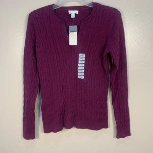Suéter Pullover Charter Club Acanalado Cuello en V Púrpura Talla L Para Mujer’s Nuevo con Etiquetas - Imagen 1 de 12