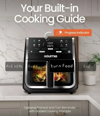 Gourmia 8 Quart Digital Air Fryer With Fry Force 360 Technology FREE SHIPPING - Image 1 of 4