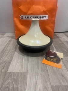 Große LE CREUSET Gusseisen / Steinzeug 27 cm / 2,3 l fantastische cremefarbene Ombré Tangine - Bild 1 von 14