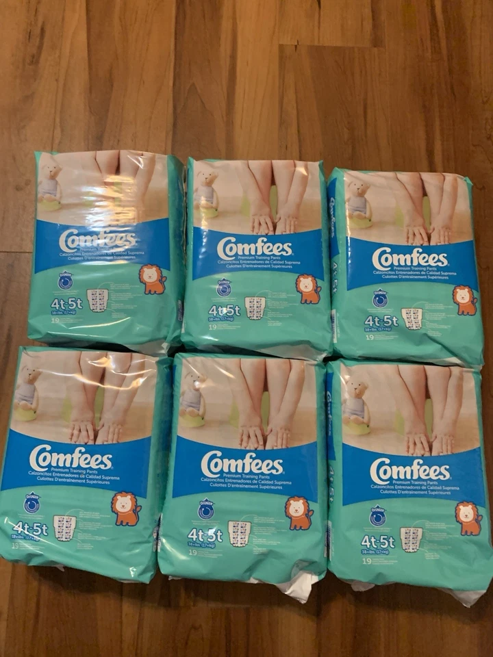 Lote De 6 Paquetes De Comfees Pull Ups Talla 4t-5t Total 114 Pull Ups Foto 1 de 1