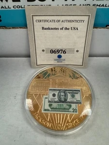 1996 Andrew Jackson 20 Dollar Banknote Gold Commemorative US Coin w/ COA #CO11 - Picture 1 of 1
