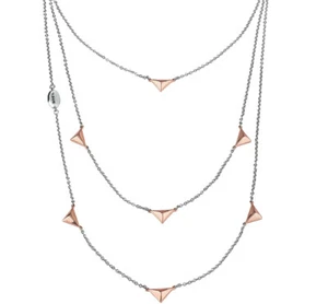 Collar Multihilo Breil Rockers de Mujer Con Tachuelas Rosas Gold TJ2565 - Picture 1 of 3