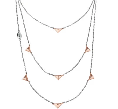 Collana Multifilo Breil Rockers Da Donna Con Borchie Rose Gold TJ2565 - Immagine 1 di 3