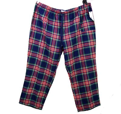 NUEVO CON ETIQUETAS Sonoma Rojo Azul Cuadros Mujer Pijama Salón Cintura Elástica Pantalones 2x, 3X Foto 1 de 3