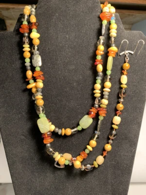 Collar y pulsera a juego de múltiples piedras preciosas de plata esterlina 925 Peyote Bird * Foto 1 de 4