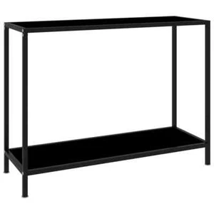 Console Table Black 100x35x75 cm Tempered Glass vidaXL - Picture 1 of 7
