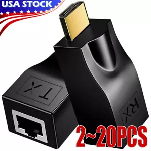 4K 1080P HDMI Extender to RJ45 Over Cat 5e/6 Network LAN Ethernet Adapter LOT - Picture 1 of 13