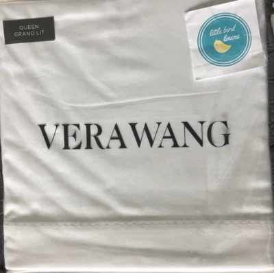 Juego de sábanas Vera Wang Queen blancas 4 piezas diamante pequeño nuevo prístino plegable de fábrica Foto 1 de 4