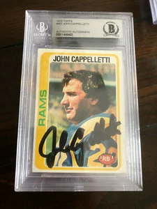 Carta Calcio John Cappelletti Firmata 1978 Topps Rams 453 BAS Beckett COA Auto'd - Foto 1 di 1
