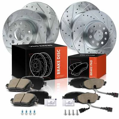 Rotores de freio dianteiros e traseiros perfurados e pastilhas de freio para Volkswagen Golf Everydayrack - Imagem 1 de 4