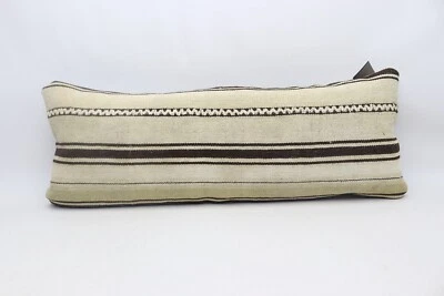 Striped 14x36 kilim pillow cover, Euro sham pillow, Handmade kilim pillow, K150 - Image 1 of 4