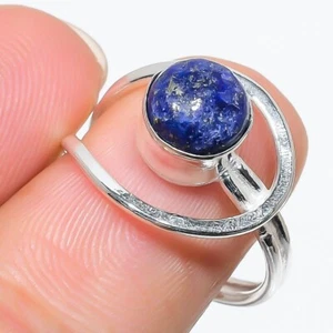 Lapis Lazuli Gemstone Handmade 925 Sterling Silver Jewelry Ring Size 9 (US) - Picture 1 of 1