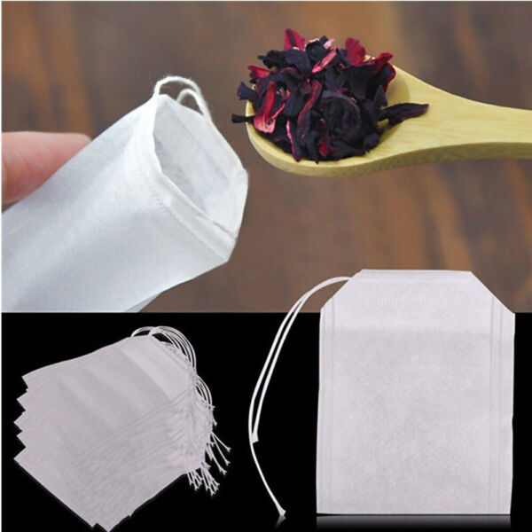 100pcs Empty Teabags String Heat Seal Filter Paper Herb Loose Light Tea Bags Photo Related
