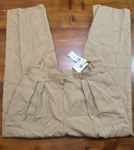 Saville Women’s Brown Pleat Front Office Wear Trousers Pants Sz 16 -NEW - Picture 1 of 8