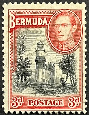 Bermuda, Scott 121, King George VI and Lighthouse, Used, F-VF - Image 1 of 3