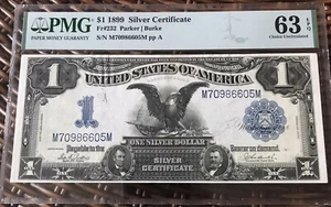 1899 $1 SILVER CERTIFICATE “BLACK EAGLE “PMG 63 EPQ (EXCEPTIONAL PAPER QUALITY ) - Picture 1 of 6