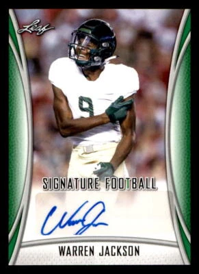 2021 Leaf Draft AUTO Green #BAWJ1 Warren Jackson (ref 225044) - Image 1 of 2