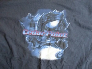 Vtg 90s Y2k Cedar Point Raptor Navy Blue Mens XL Crewneck Graphic Shirt Retired - Picture 1 of 7