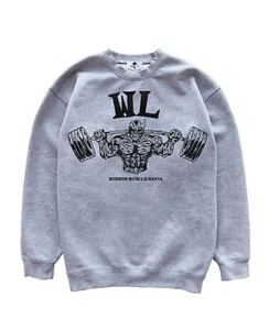 Warren Lotas Sweatshirt Mens L Gray Mirror Muscle Mafia Squat Crewneck-DEADSTOCK - Picture 1 of 5