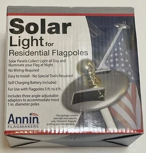 Annin Flagmakers Residential Flag Pole Mini Solar Light, Silver - Picture 1 of 4