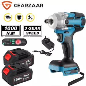 1000Nm 1/2" Cordless Electric Impact Wrench Drill Gun Ratchet Driver w/ Battery - Picture 1 of 24
