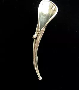Spilla da bavero portafiori argento massiccio spilla bottone Poirot regalo - Foto 1 di 16