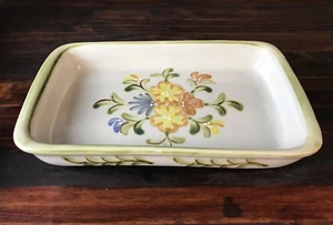 Louisville Stoneware Pottery Vintage Flower Pattern Rectangular Serving Dish - Picture 1 of 11