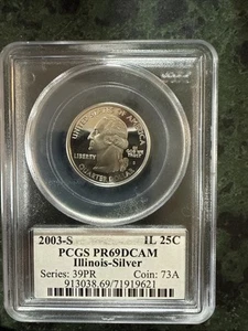 2003 S 25C Illinois State Quarter PCGS PR69 DCAM - Picture 1 of 5