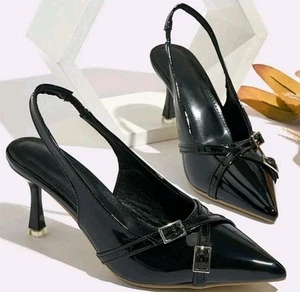 Zapato de vestir para mujer de charol con tacón y punta talla 7 - Imagen 1 de 6