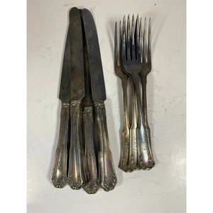 Vintage R. Wallace Silver-Plated Silverware Set of 8 Pieces - Picture 1 of 8
