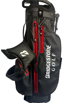 Bolsa de pie impermeable para golf Bridgestone - 4 vías - negra/roja Foto 1 de 4